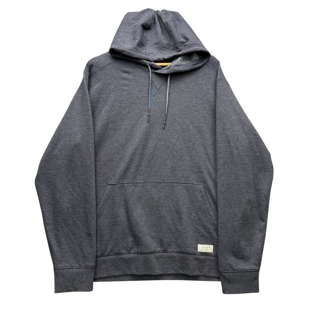 Eddie Bauer Everyday PO Hood Hoodie Mens L Gray Long Sleeve Fleece Pullover